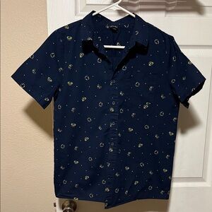 Art Class Navy Blue Men's Casual Shirt with Pattern